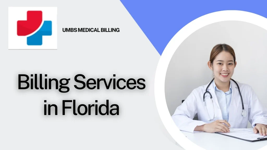 Smiling healthcare professional representing UMBS Medical Billing, with a focus on 'Billing Services in Florida.' The image highlights expertise in medical billing and credentialing specialist services, tailored for healthcare providers in Florida.